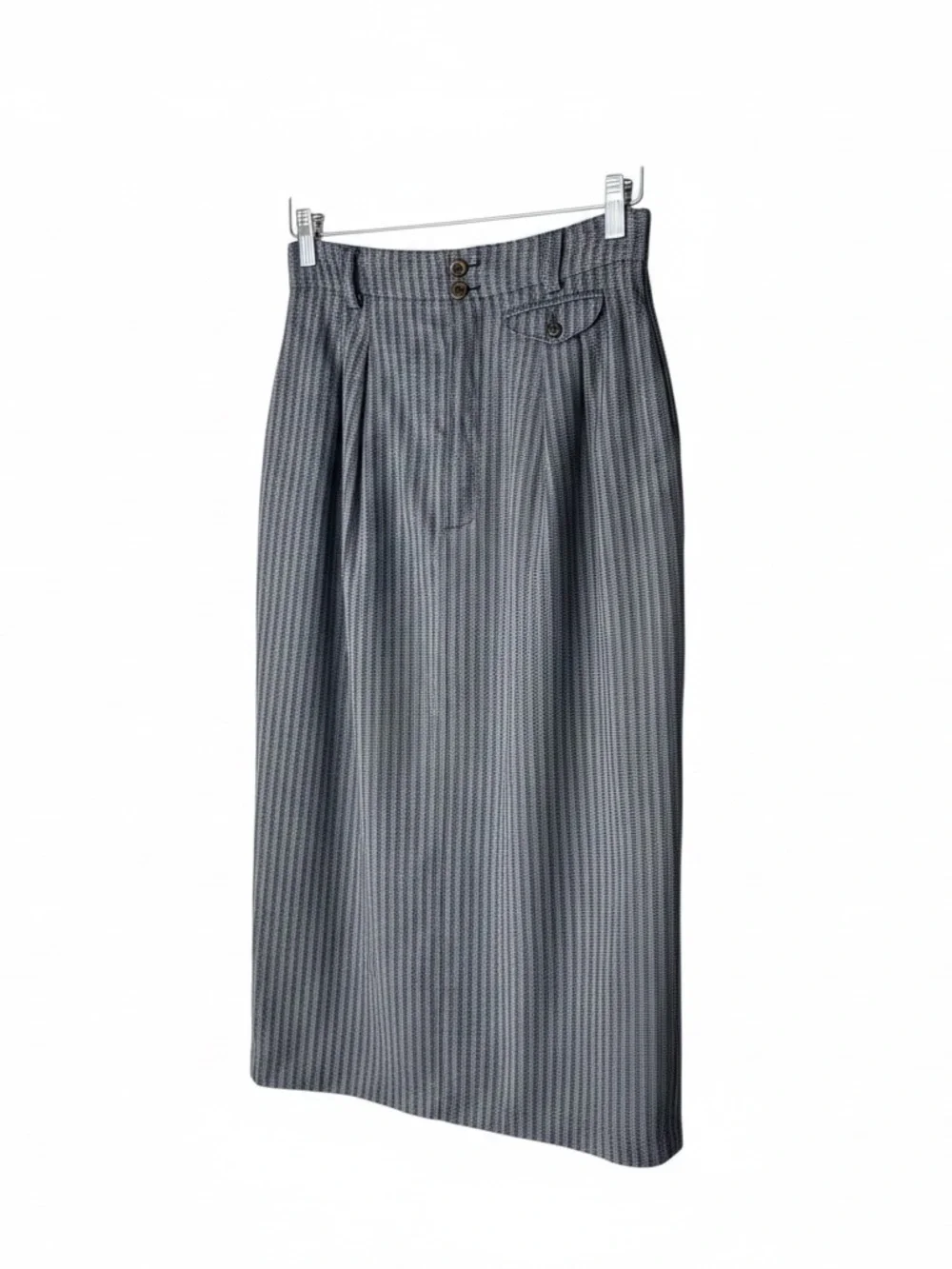 VINTAGE ESPRIT 80s gray striped midi pencil skirt size 5/6